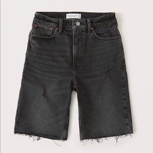 Abercrombie & Fitch high rise long denim shorts